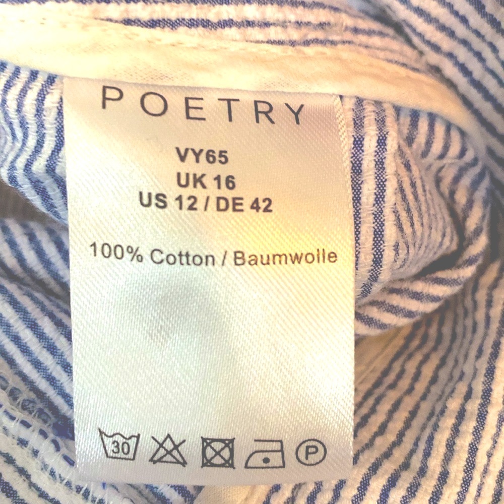 Poetry Blue & White Searsucker pants. 100% cotton in EUC. Great brand. Size 12. - Picture 7 of 15